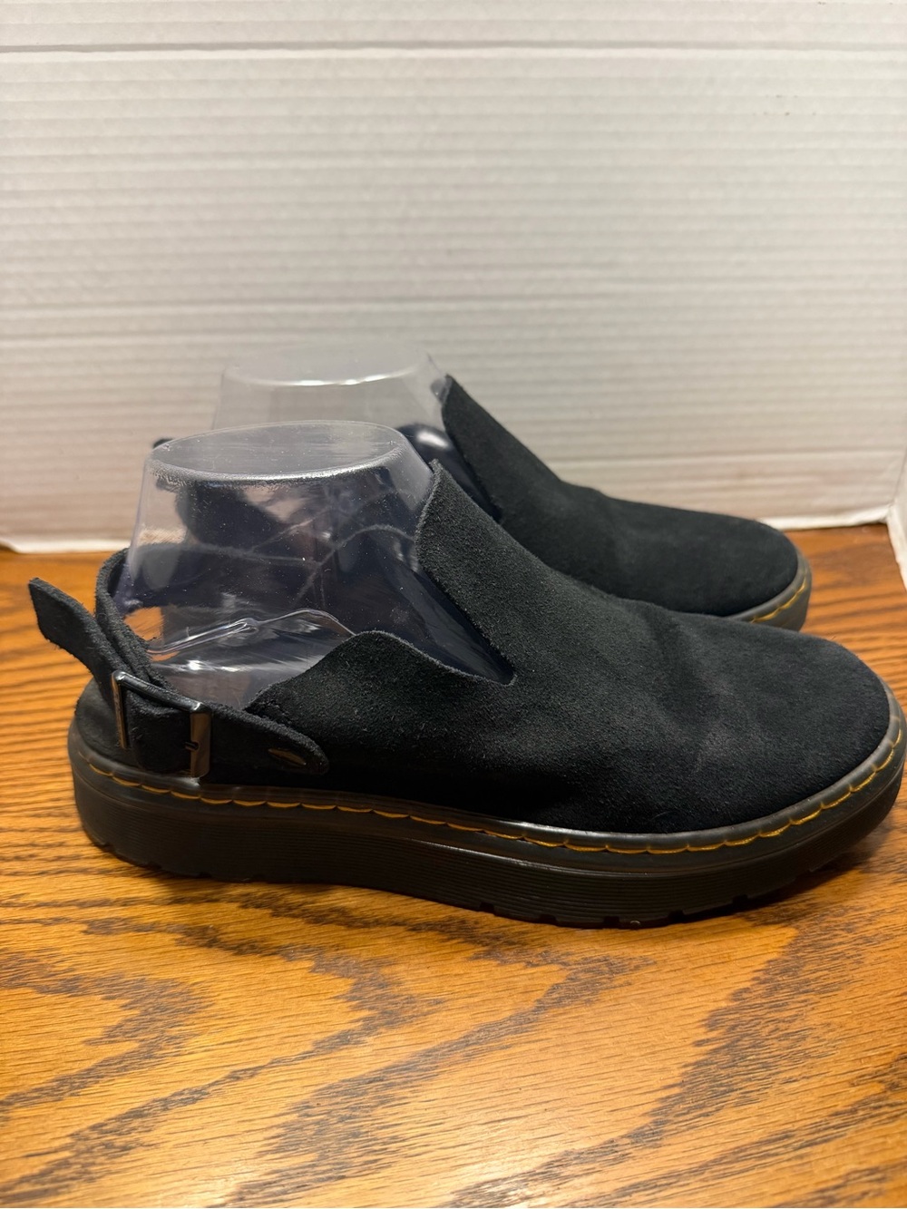 Dr Airwair Martens Carlson Men’s Black Suede Slip-On Backstrap Shoe - Picture 6 of 11